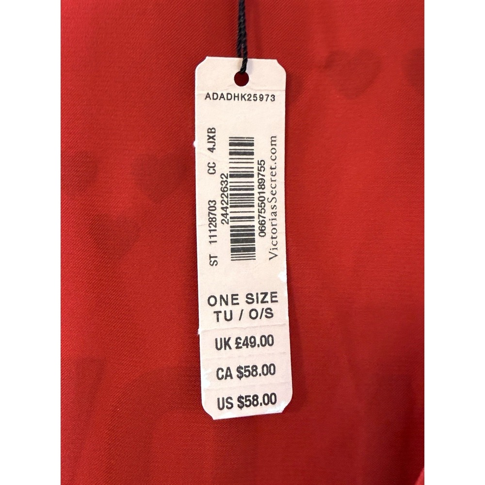 Victorias Secret LOVE Short Red Kimono Robe O/S Heart  Coquette Cover up NWT - Picture 9 of 13